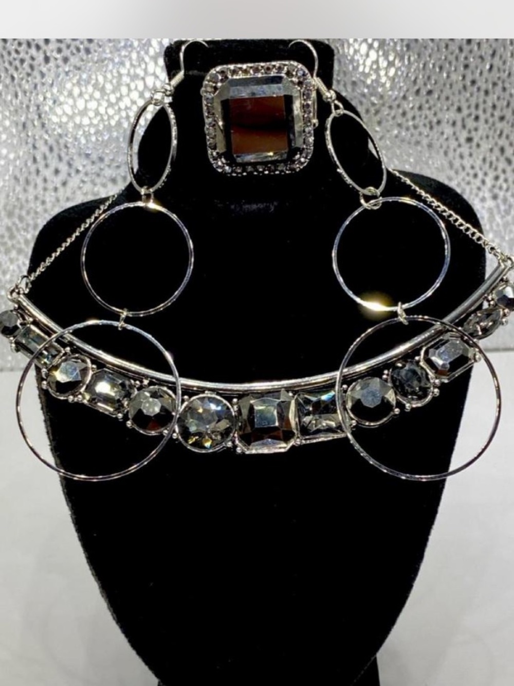 Statement *** Iced  Glittering Geometrics Crystal Jewelry collection * Silverwea
